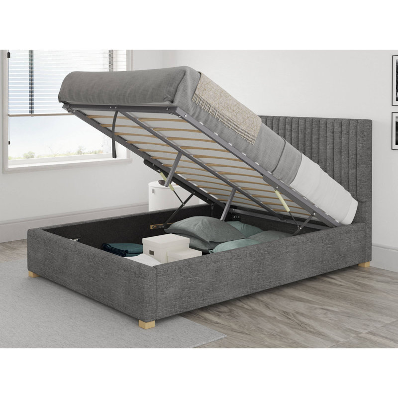 Bonhill Upholstered Ottoman Storage Bed, Small Double (4'), Charcoal