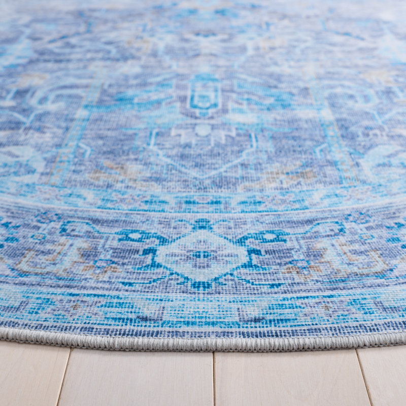 Tapis oriental mauve / bleu Ahlyvia, Ovale 5 pi x 8 pi