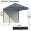 Pop Up Gazebo 3m x 3m with 1 Side