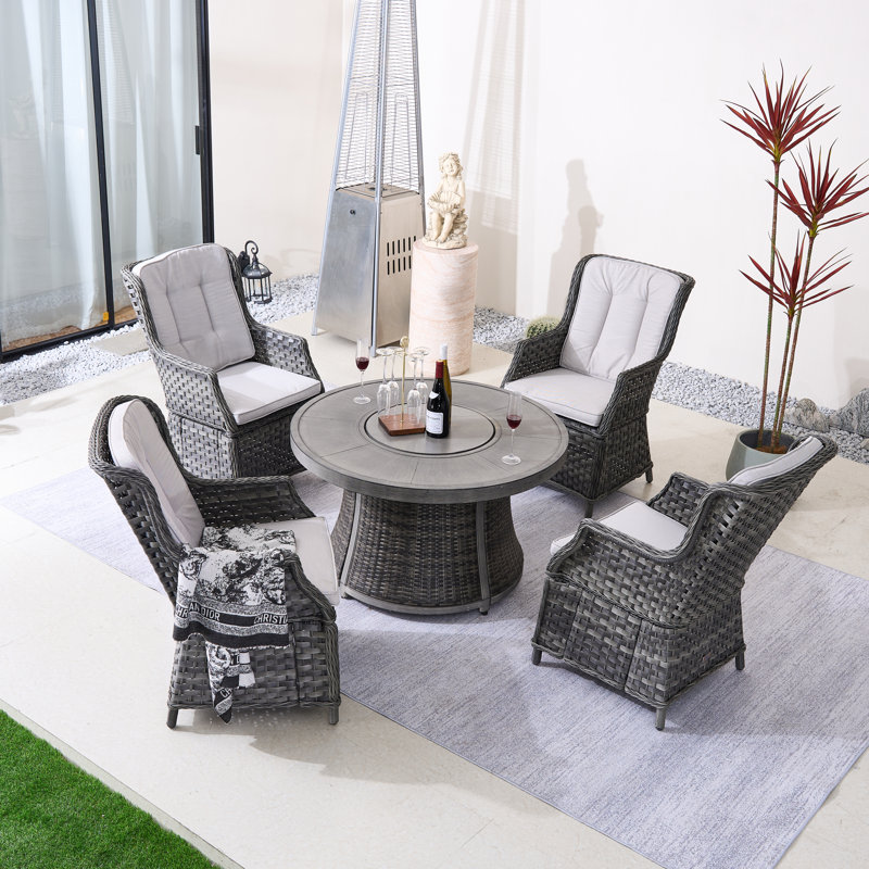 Aeryna Wicker/Rattan 4-Person Seating Group With Cushions