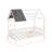 Twin Wood House Bed With Fence-1358518199