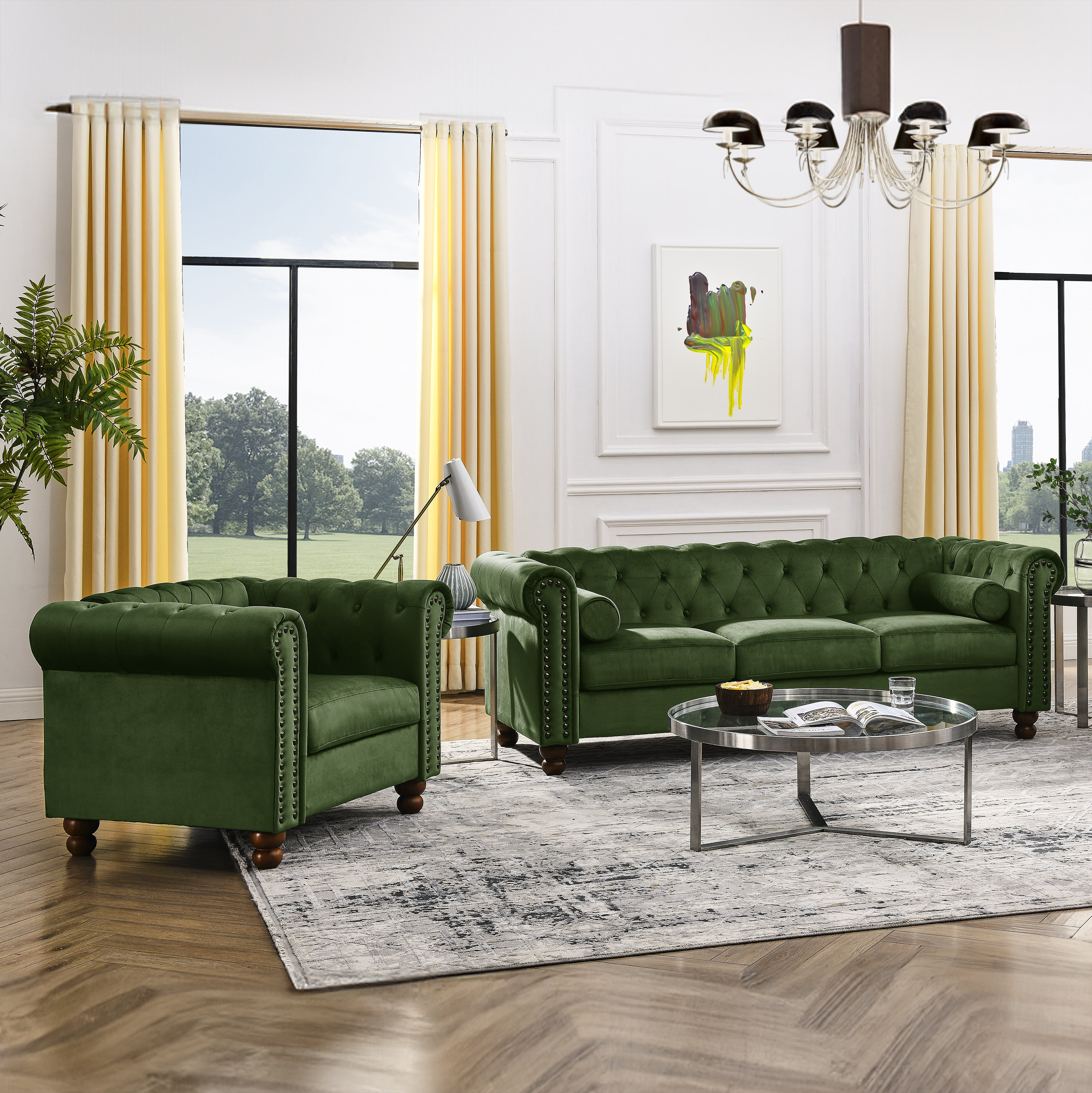 House of Hampton® Jumal 2 - Piece Velvet Living Room Set | Wayfair