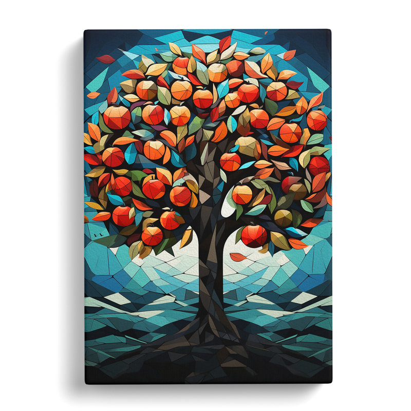 Apple Tree Geometric - No Frame Print, 50cm H x 35cm W x 3cm D