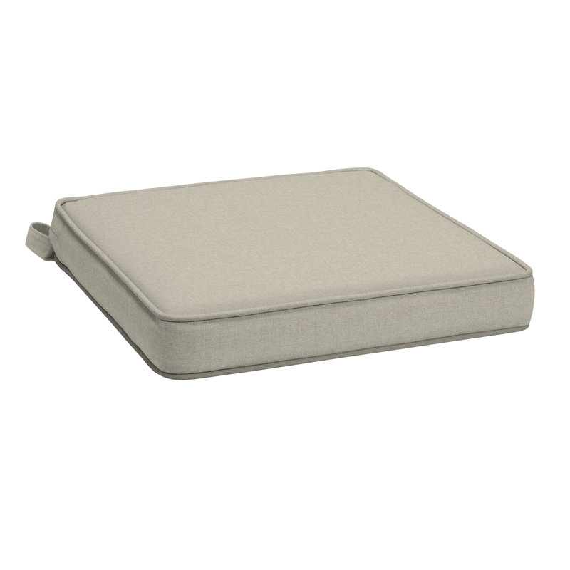 ARDEN Foam Outdoor Double Welted Dining Seat Cushion, 19 x 19, made with ProFoam, Heathered Taupe
