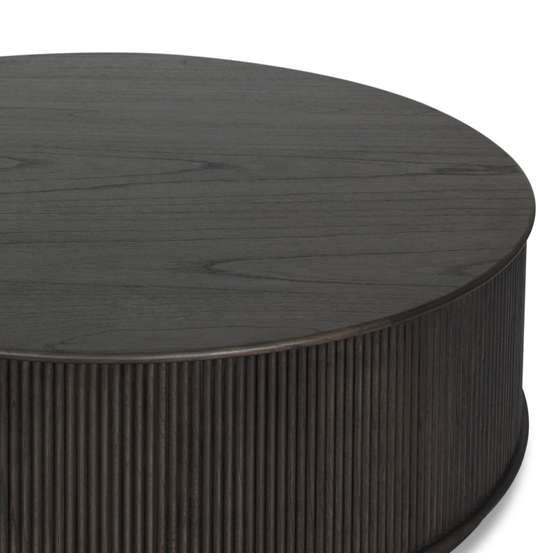 Ona Coffee Table-Amber Mindi Veneer, Smoked Black Mindi