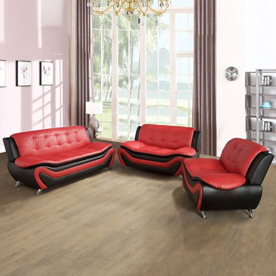 Ensemble de salon en similicuir 3 pièces Hozie