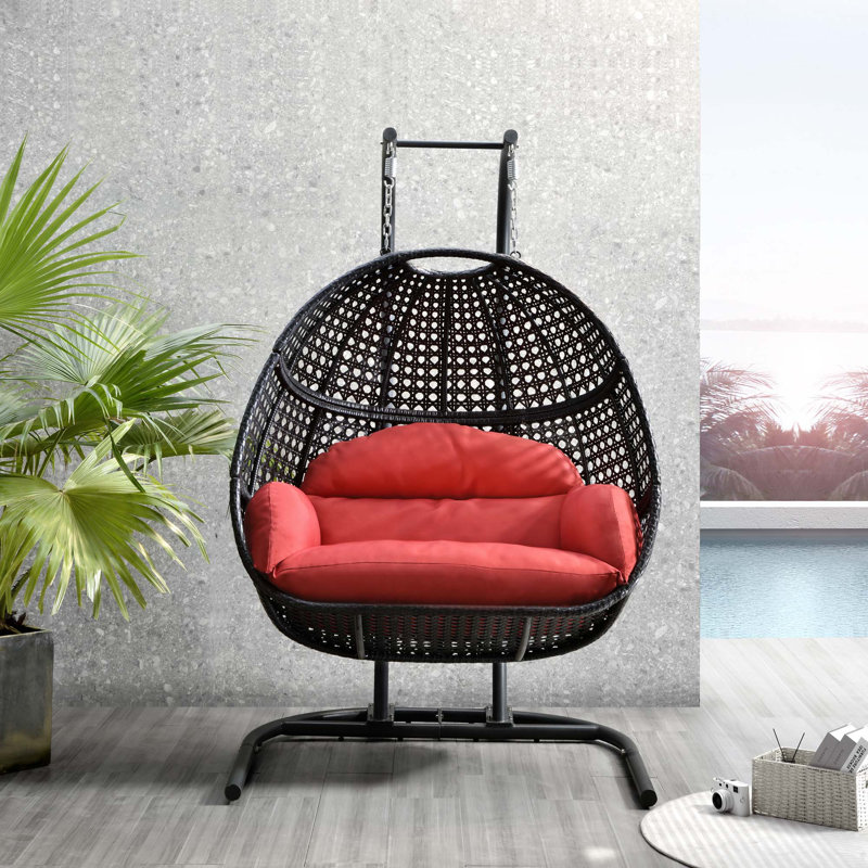 Balancelle double en rotin avec support Patio Pe