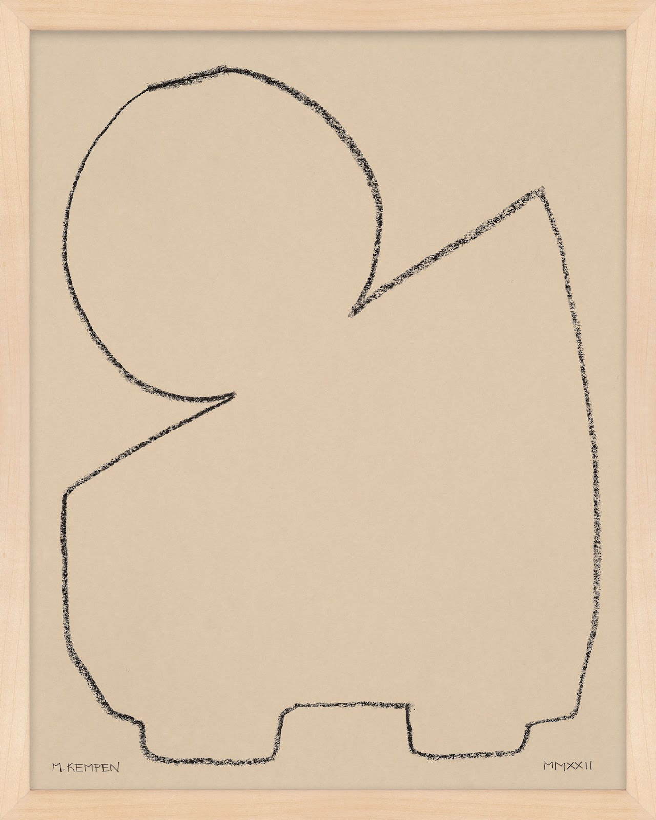 Outlines 1 by Michael Kempen, 30" W x 38" H, Maple Framed