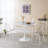 1+4,5pieces dining set, Table metal leg Mid-century Dining Table for 4-6 people With MDF Table Top, Pedestal Dining Table, End Table Leisure Coffee Table-612378144-612378157-612378159