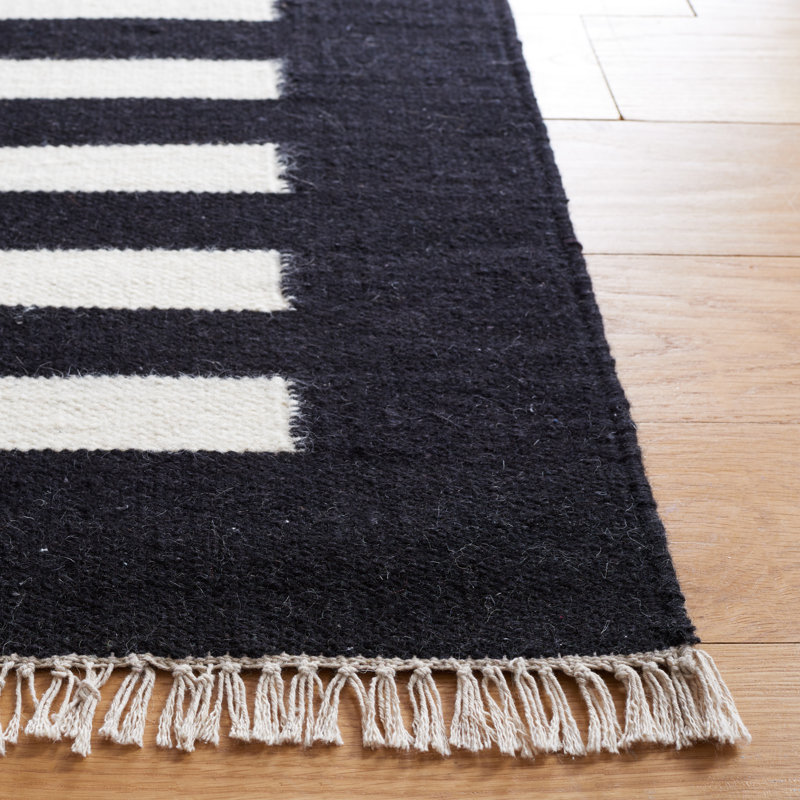Tapis noir / ivoire Delia, Rectangulaire 3 pi x 5 pi