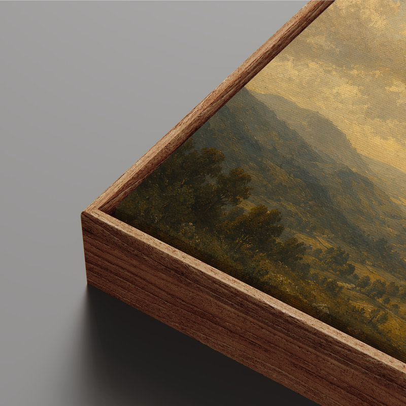 Art mural encadré sur toile - Grand paysage de Golden Hills avec ciel nuageux dramatique - 16 po x 24 po, 24 po x 36 po