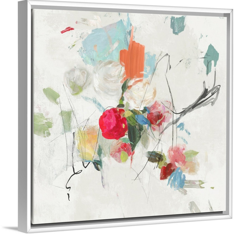 Spread Love I par PI Studio - reproduction d'art sur toile, Cadre flottant blanc, H 26 po x l 26 po x P 1,75 po