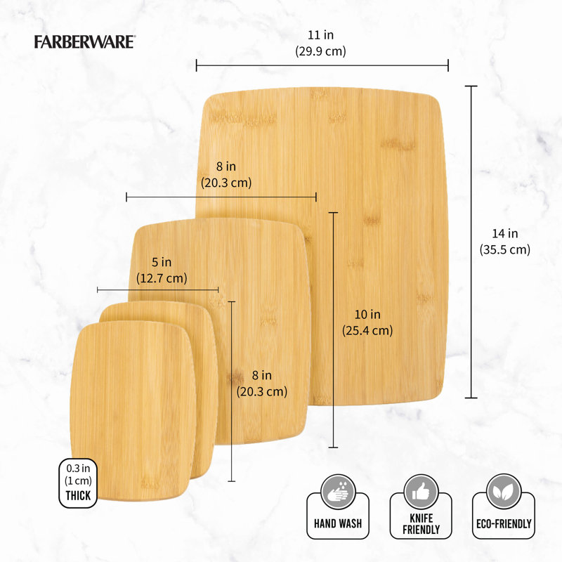 Farberware 4-piece Reversible Bamboo Cutting Boards