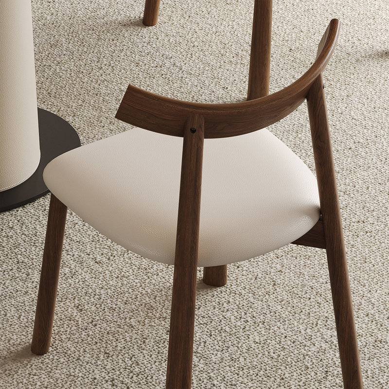 Ensemble de 2 chaises de salle à manger modernes en bois (seulement chaises de salle à manger), Dark Walnut