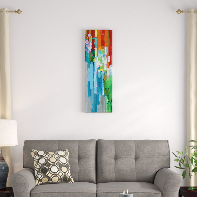 Rainbow of stripes panel ii-impression d’art graphique sur toile tendue, H 60 po x l 20 po x P 1,5 po, Toile tendue