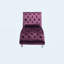 Chaise longue en velours capitonnée à boutons capitonnés-129598823