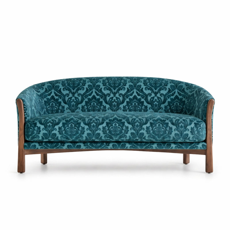 Damask Two Tone Velvet | Neiman Fabric, Peacock