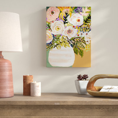 «Summer Flowers in a Vase II», peinture sur toile tendue