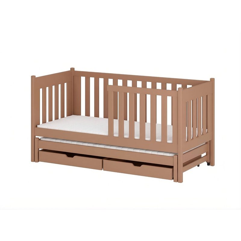 Andra Single (3') Solid Wood Drawers Bed Frame with Mattress