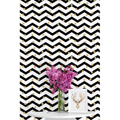 Susanne Waves and Dots Peel and Stick Wallpaper Panel