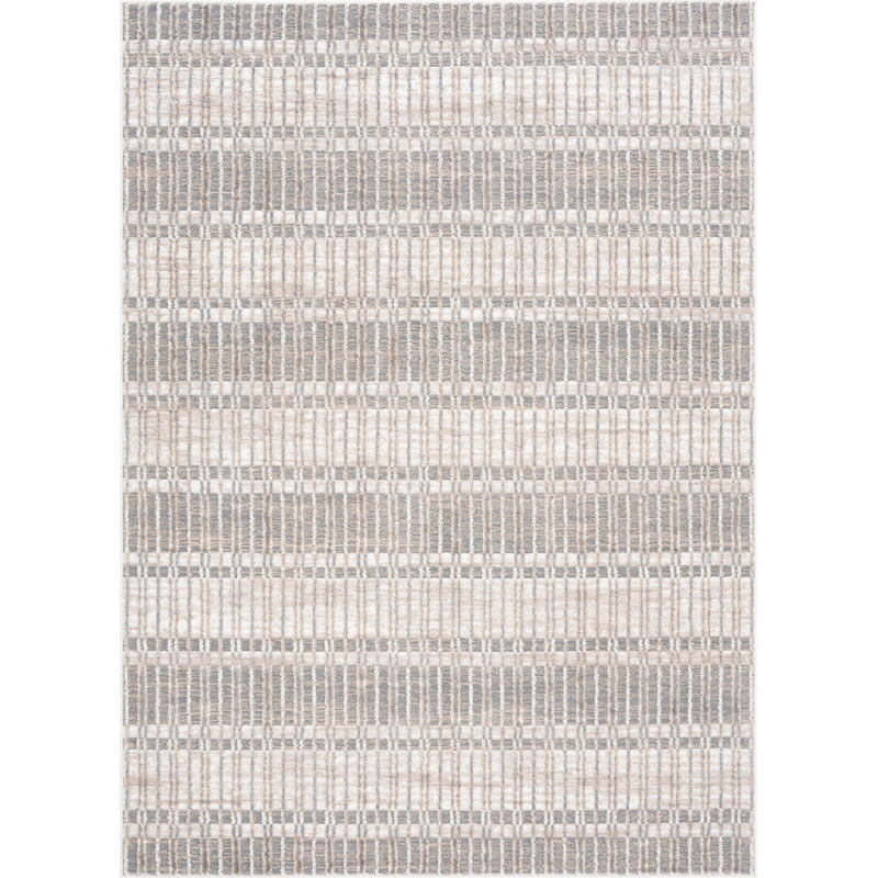 Tapis d'intérieur contemporain beige beige, Rectangle 5 pi 3 po x 7 pi 3 po