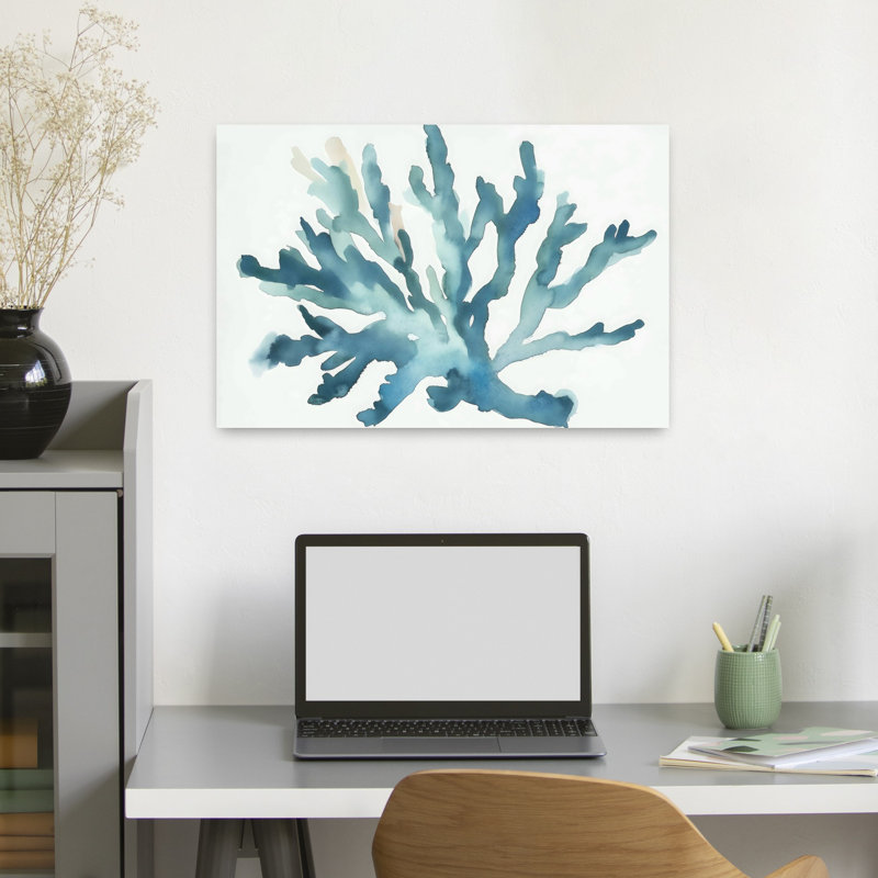 Art mural abstrait Turqoiuse, H 16 po x l 24 po