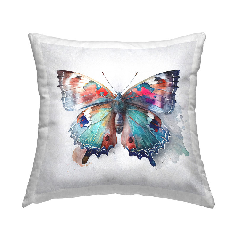 Coussin décoratif imprimé moderne Modern Splash Butterfly par Incado