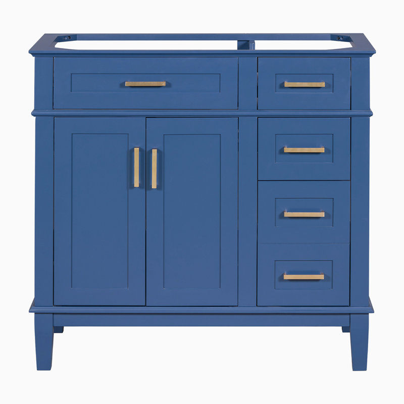 Meuble-lavabo moderne bleu 36 po (lavabo non inclus)
