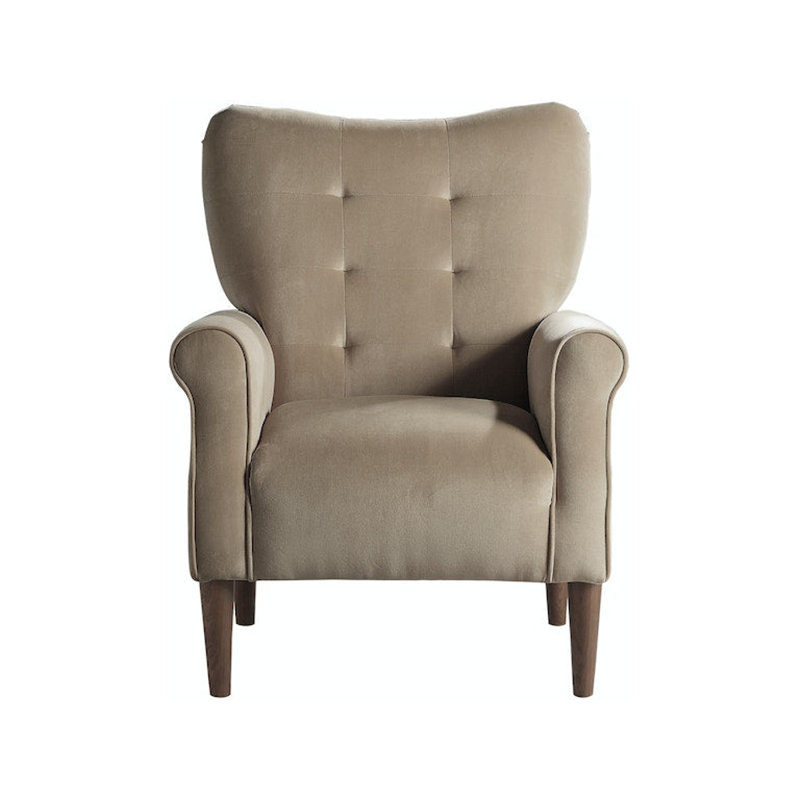 Fauteuil d'appoint en velours brun Chad, Velours brun