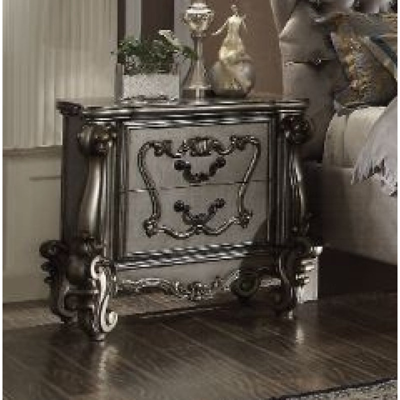 Versailles Nightstand, Antique Platinum
