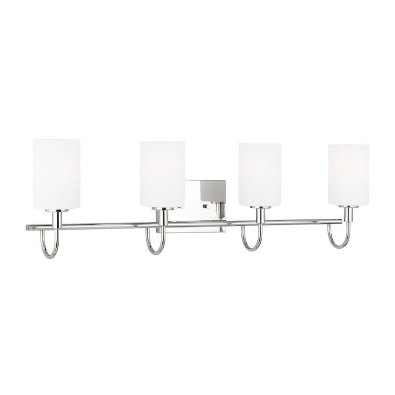 Éclairage pour salle de bain à intensité variable 4 lumières Rowley, Chrome
