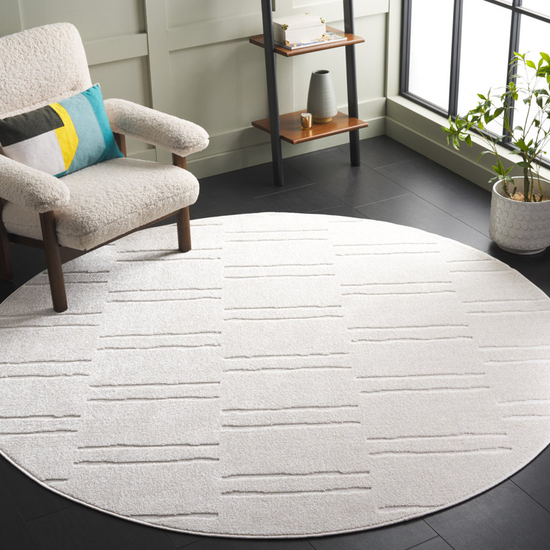 Kevonte Performance Geometric Rug, Round 6'7"