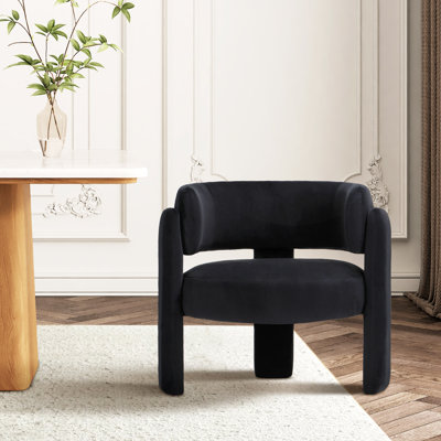 Solid Wood Barrel Armchair - Plush Seat, Skin-Friendly Fabric & Versatile