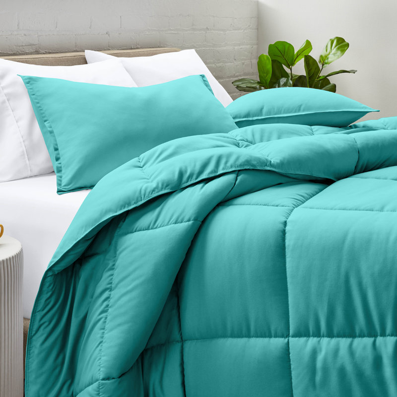 Ultra-Soft All Season Comforter Set, Turquoise, Twin Comforter + 1 Standard Sham