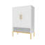 40" Tall Modern White Metal Shoe Cabinet with Adjustable Shelves & Open Bottom Rack - Narrow Entryway Storage Organizer