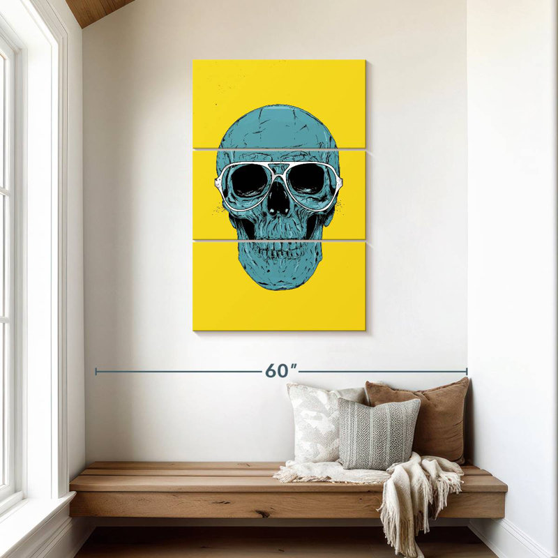 Crâne bleu II, H 45 po x l 28 po