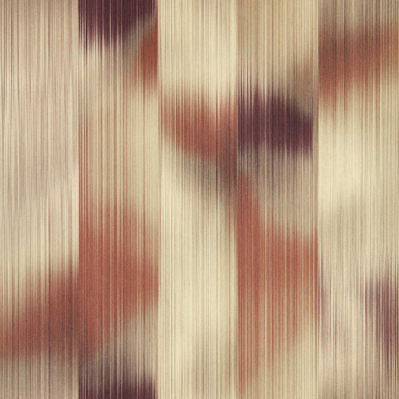 Oscillation Ikat Vinyl Wallpaper Roll, Rosewood/Fig