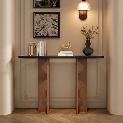 47.24" Black&Brown Modern Minimalist Ash Console Table