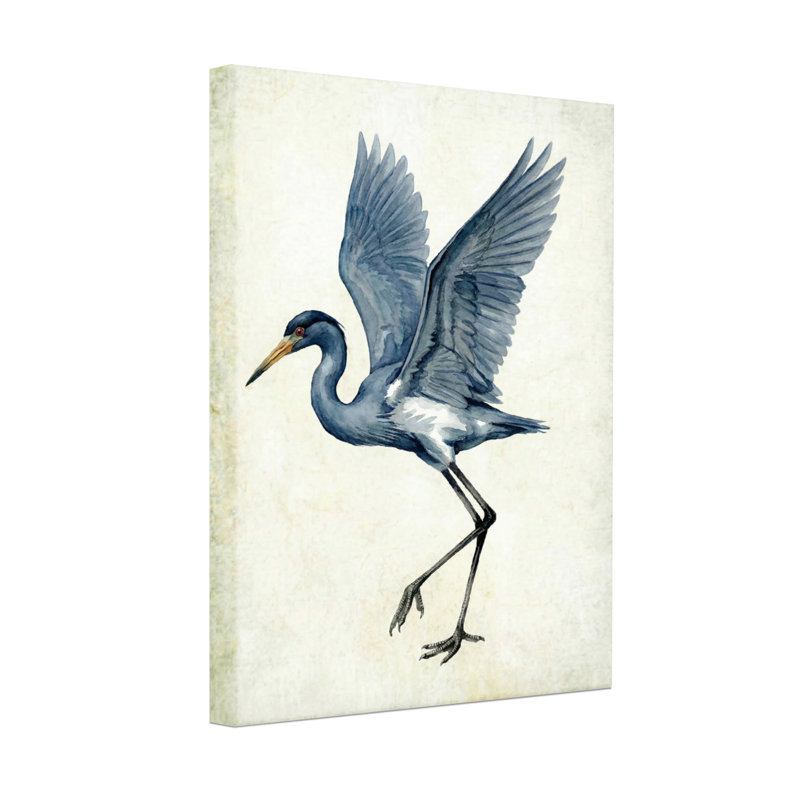 Animaux, héron bleu en vol, reproduction d'art, H 18 po x l 12 po