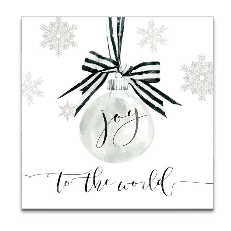 Joy Joy Ornament - impression d'art textuel, H 24 po x l 24 po x P 1,5 po, Toile tendue