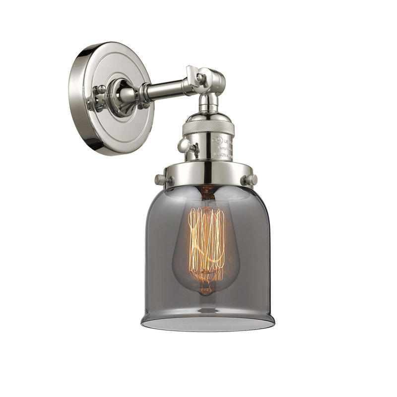Bell - 1 Light 5" Sconce, 3.5 Watt Vintage LED Bulb, Plated Smoked, Polished Nickel