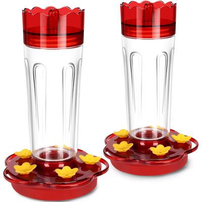 Ensemble de 2 mangeoires à colibri rouge 15 onces avec 5 ports d'alimentation et perchoirs