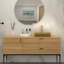 Lavabo sur pied en acier inoxydable avec lavabo escamotable pour salle de bain-106917990