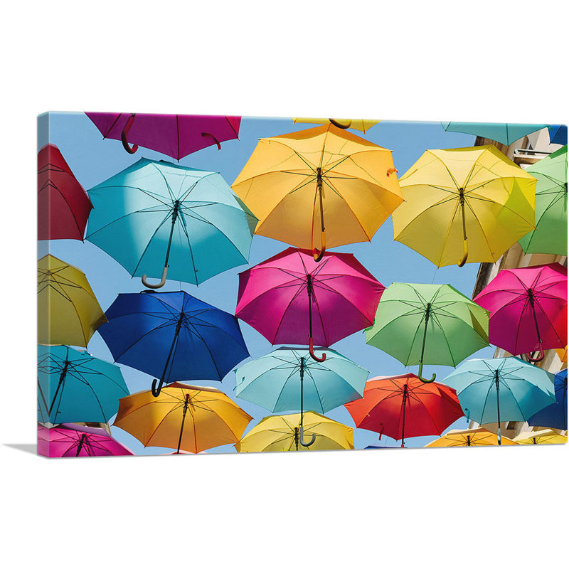 «Colorful Umbrellas Sky Home Decor», reproduction de photo sur toile tendue, H 18 po x l 26 po x P 1,5 po
