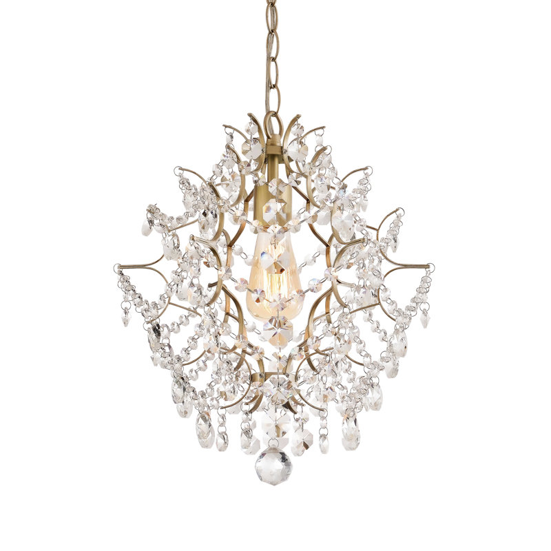 Mini-lustre 14 po à une lumière de couleur argent brossé himkea