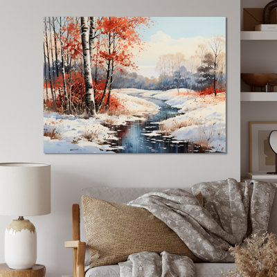 Winter Landscape Frozen River I, reproduction d'art sur toile