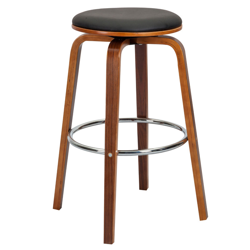 Baela Swivel 27.56" Bar Stool, Black