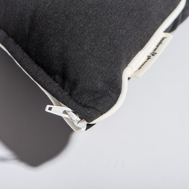 Petit coussin décoratif carré, Carré 18 po, Noir / blanc
