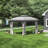 Sunjoy Beretta Outdoor Patio 11 x 13 ft. Powder-Coated Steel Frame 2-Tier Soft top Gazebo with LED Lighting and Bluetooth Sound
