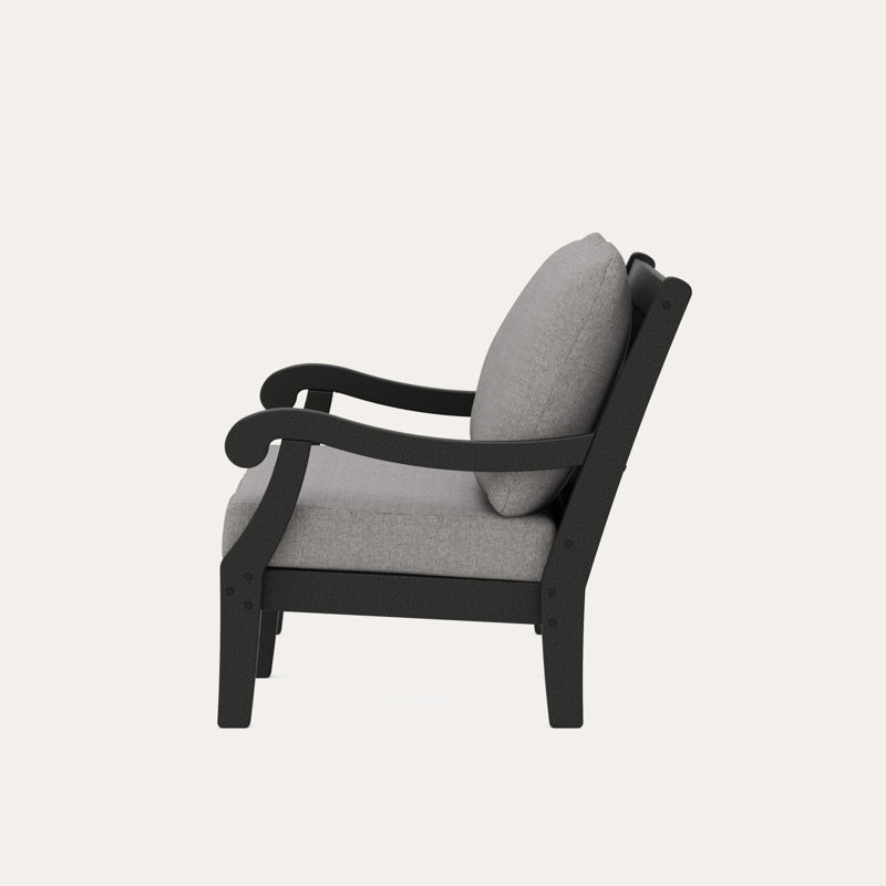 Causeuse POLYWOOD x Birch Lane Verlyn, Coussin gris brume / structure noire